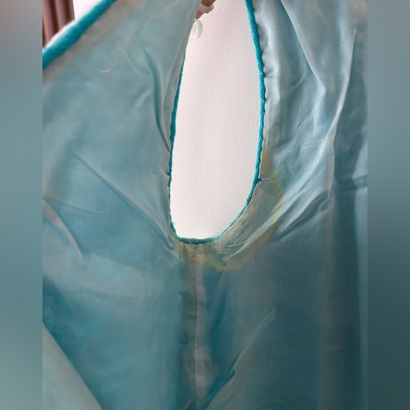 VINTAGE 1960s Sequin Sparkly Embellished Turquoise Top - Picture 12 of 13